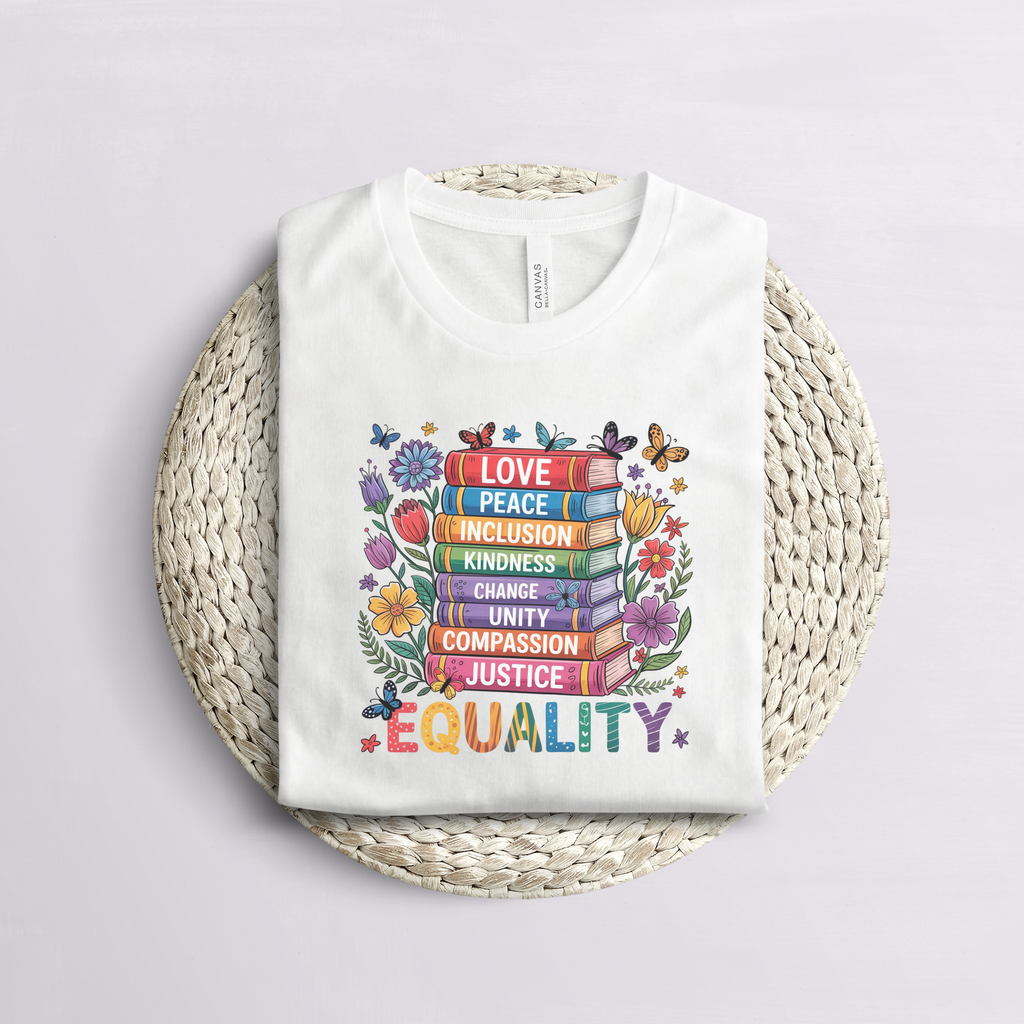 Read with Pride – Book Stack Equality Tee